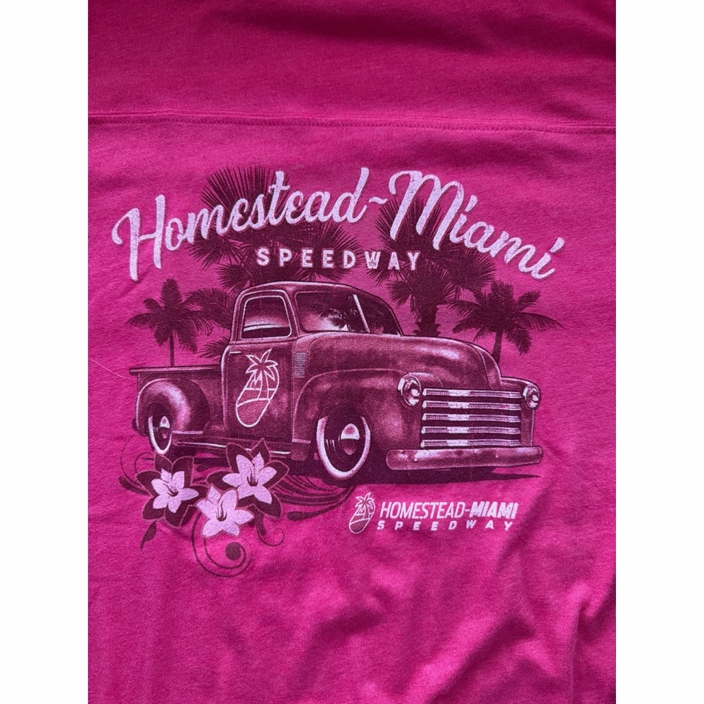 NWT NASCAR Homestead Miami Retro Tee Hot Pink | L